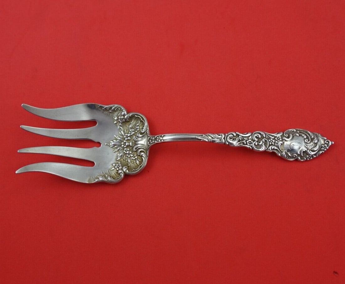 Unger Passaic Sterling Silver 8" Salad Serving Fork Monogrammed Heirloom: Unger Passaic Sterling Silver 8" Salad Serving Fork Monogrammed Heirloom This exquisite salad serving fork from the Passaic pattern by Unger is a beautiful addition to any silverware collection. Craft