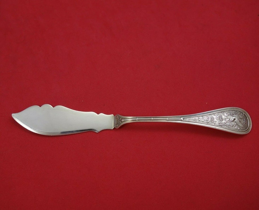 Wendt Bird Sterling Silver Pickle Knife 6 5/8 Inch Monogrammed: Wendt Bird Sterling Silver Pickle Knife 6 5/8 Inch Monogrammed This is a sterling silver pickle knife in the Bird multi-motif pattern by Wendt, dating from 1850-1899. The knife measures 6 5/8 inches i