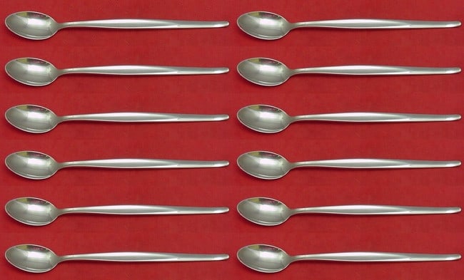 Towle Contour Sterling Silver Iced Tea Spoon Set 12 Pieces 8 Inch (1 of 3)