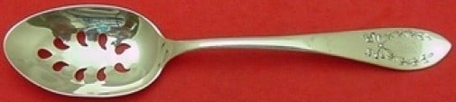 Frank Smith Laurel Sterling Silver Pierced Serving Spoon 8 Inch (1 of 1)