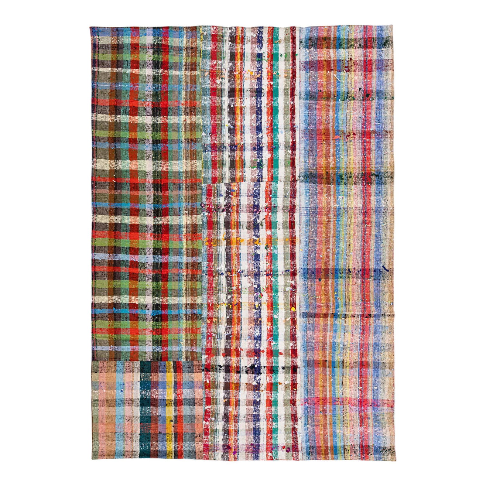Vintage Turkish Wool Kilim Rug 8'4" x 12' Multicolor Geometric: Vintage Turkish Wool Kilim Rug 8'4" x 12' Multicolor Geometric Enhance your living space with this stunning vintage Turkish Kilim flatweave wool rug. Featuring a vibrant multicolor geometric pattern, 