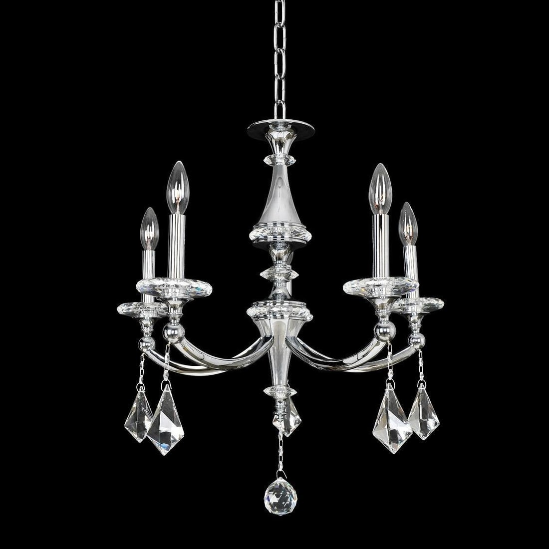 Kalco Floridia 5-Light Chrome Crystal Chandelier Modern Classic (1 of 1)