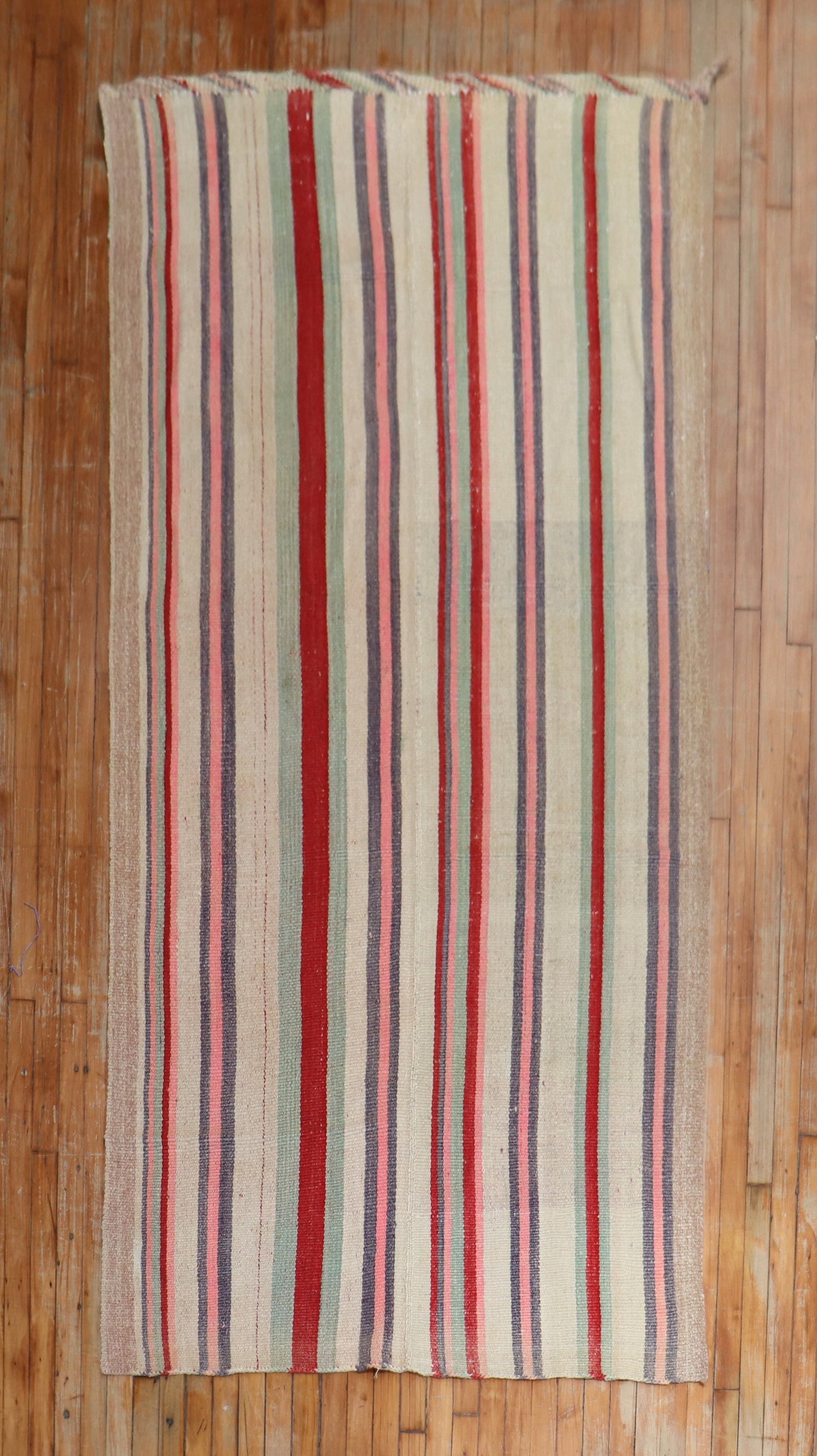 4' 3" x 8' 9" Persian Kilim Runner Abstract Striped (1 of 7)