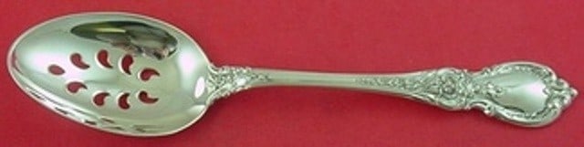 Towle Charlemagne Sterling Silver Slotted Serving Spoon 8.5 Inches: Towle Charlemagne Sterling Silver Slotted Serving Spoon 8.5 Inches This exquisite serving spoon features a slotted design and is crafted from high-quality sterling silver. The spoon, measuring 8 1/2 i