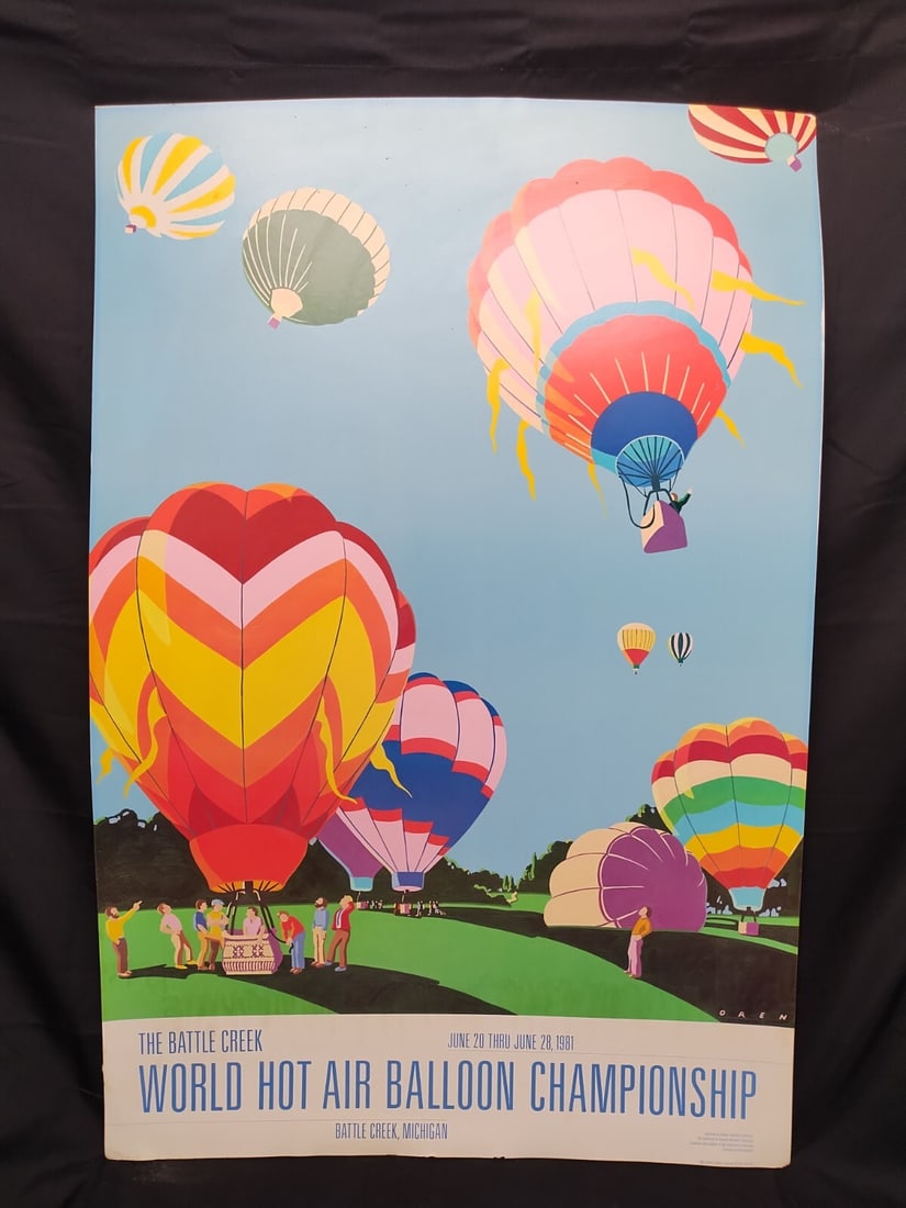 1981 Grand Rapids Hot Air Balloon Championship cardboard advertising poster (1 of 16)