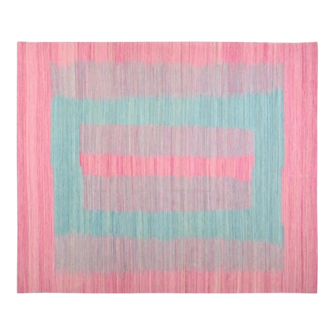 8'1 x 9'7 Wool Kilim Rug With Geometric Motif Mazandaran Vintage: 8'1 x 9'7 Wool Kilim Rug With Geometric Motif Mazandaran Vintage This vintage Mazandaran kilim rug features a hand-woven construction with natural colors and a geometric pattern. Crafted from wool, it