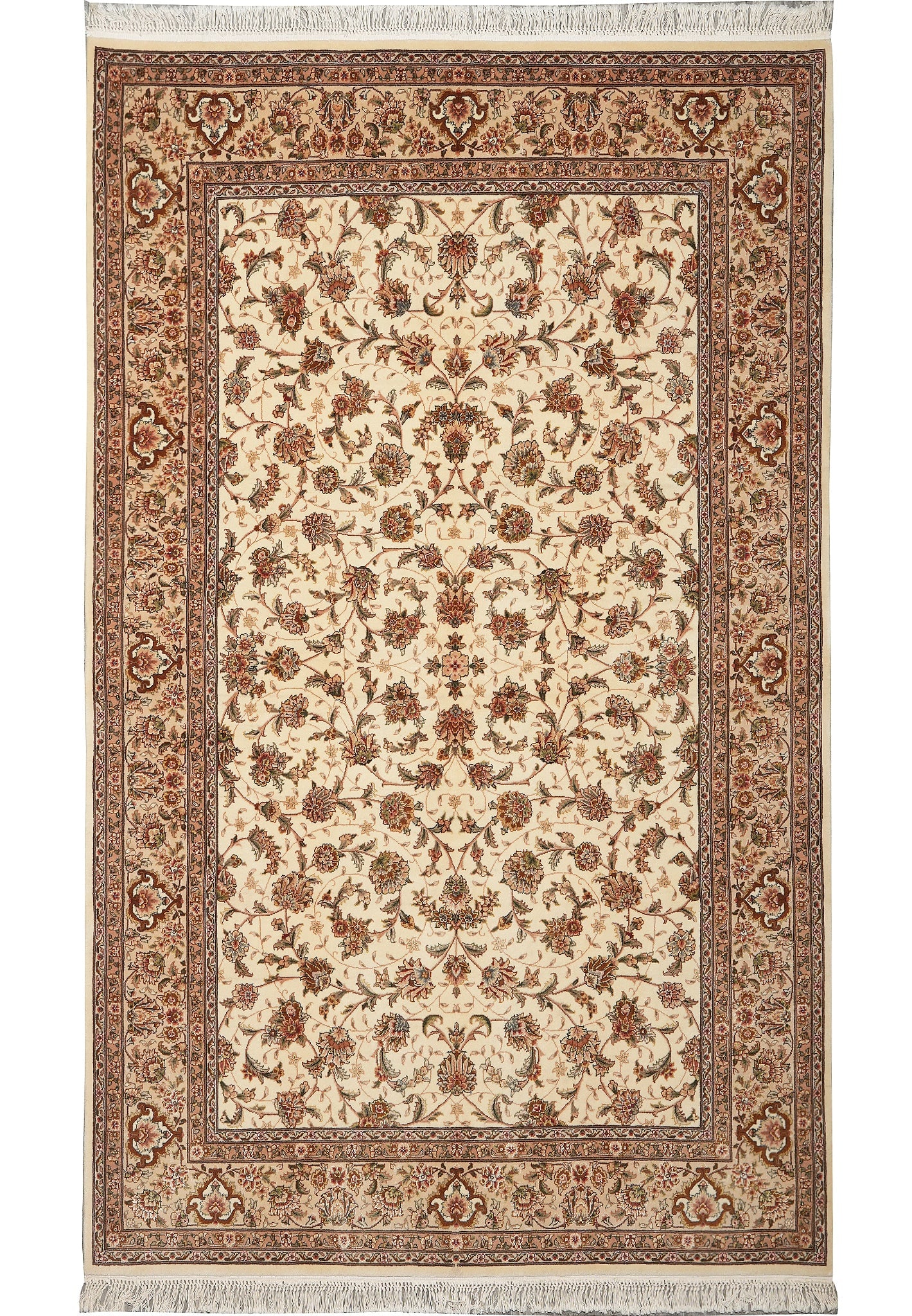 5.8 x 8.9 Wool and Silk Sino Tabriz Rug 200KPSI (1 of 15)