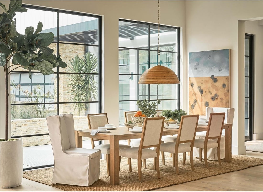 Universal Coastal Weekender Extendable Dining Table Sand Dune Finish (1 of 7)
