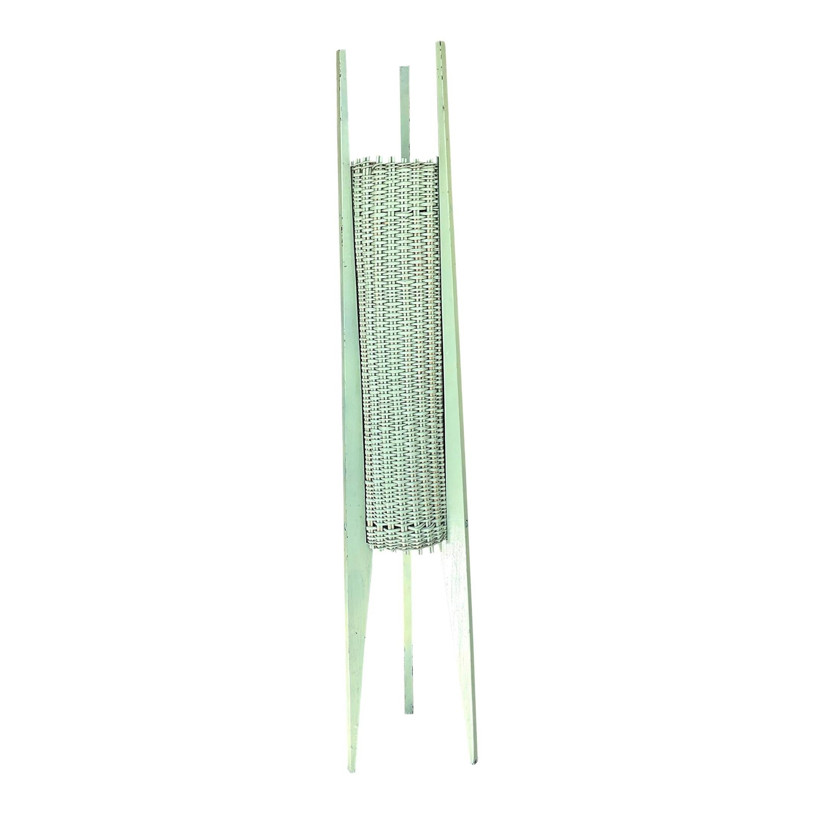 Vintage Coastal MCM Rattan Table Lamp Asparagus Color (1 of 4)