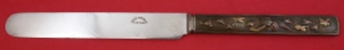 Japanese Bird Motif Kozuka Silver Plated 9 Knife (1 of 2)