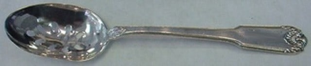 International Sterling Whitehall Custom Slotted Serving Spoon 9-Hole: International Sterling Whitehall Custom Slotted Serving Spoon 9-Hole This exquisite Whitehall serving spoon by International Sterling is crafted from high-quality sterling silver, showcasing a beautif