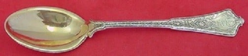 Tiffany Persian Sterling Silver Ice Cream Spoon Goldwashed 6 1/4": Tiffany Persian Sterling Silver Ice Cream Spoon Goldwashed 6 1/4" Indulge in elegance with this exquisite ice cream spoon from the renowned Persian pattern by Tiffany & Co. Crafted from high-quality s