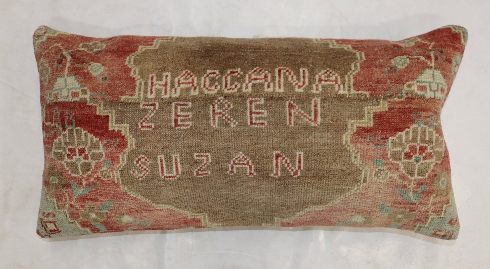 Anatolian Vintage Turkish Rug Pillow 1' 3" x 2' 6": Anatolian Vintage Turkish Rug Pillow 1' 3" x 2' 6" Decorative pillow made from a vintage Turkish dowry rug with an Anatolian design. Pre-owned condition. Specifications Item Type: Pillow Style: Turkis