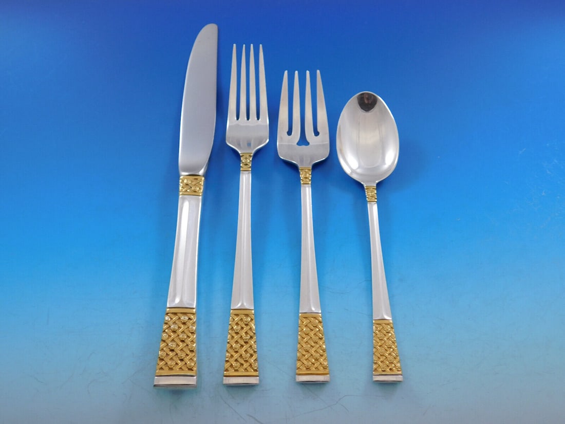 Lunt Golden Columbine Sterling Silver 4 Piece Regular Place Setting (1 of 5)