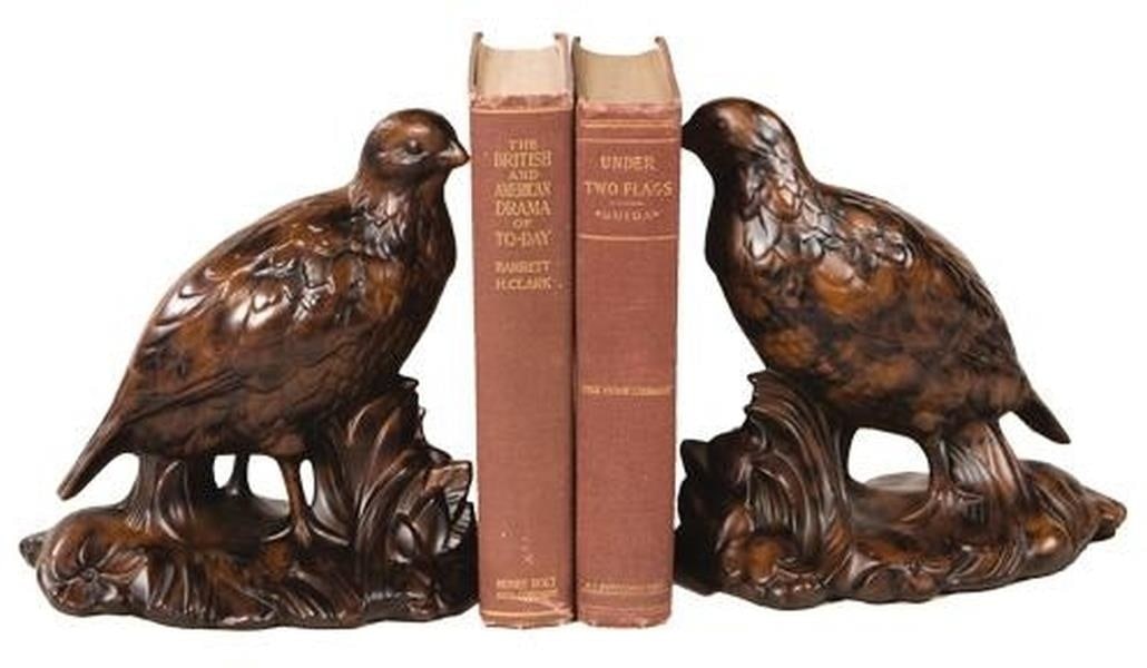 Rustic Lodge Style Life-Size Quail Resin Bookends (1 of 1)