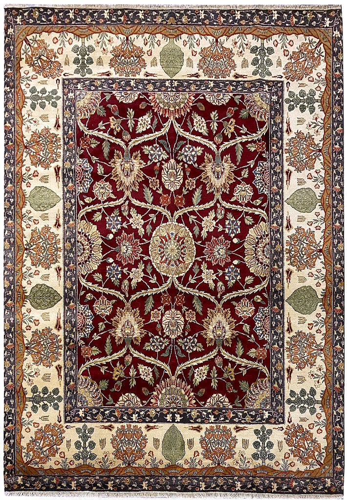 8 x 10 Hand-Knotted Quality Agra Rug William Morris Design: 8 x 10 Hand-Knotted Quality Agra Rug William Morris Design Free continental US Shipping Elevate your home decor with the exquisite 8' x 10' Quality Agra Rug featuring the iconic William Morris design.