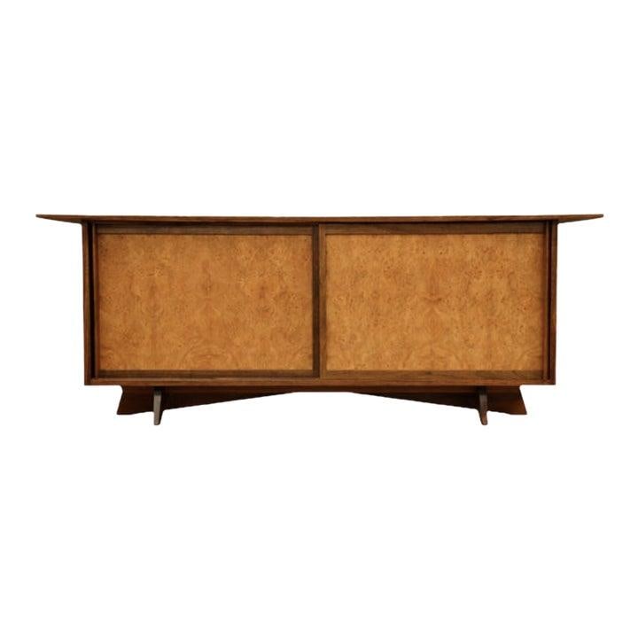 Walnut and Elm Burl 84 Inch Credenza by George Nakashima for Widdicomb (1 of 9)