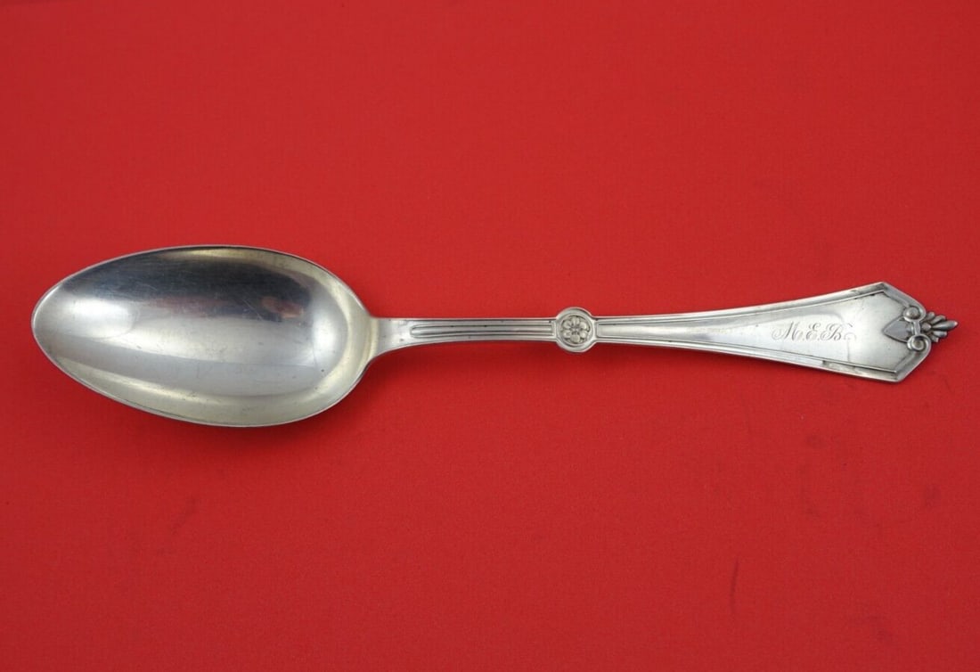 Gorham Rosette Sterling Silver Serving Spoon 8 3/8" Monogrammed Heirloom: Gorham Rosette Sterling Silver Serving Spoon 8 3/8" Monogrammed Heirloom Add a touch of elegance to your dining experience with this exquisite serving spoon from Gorham's Rosette pattern. Crafted from
