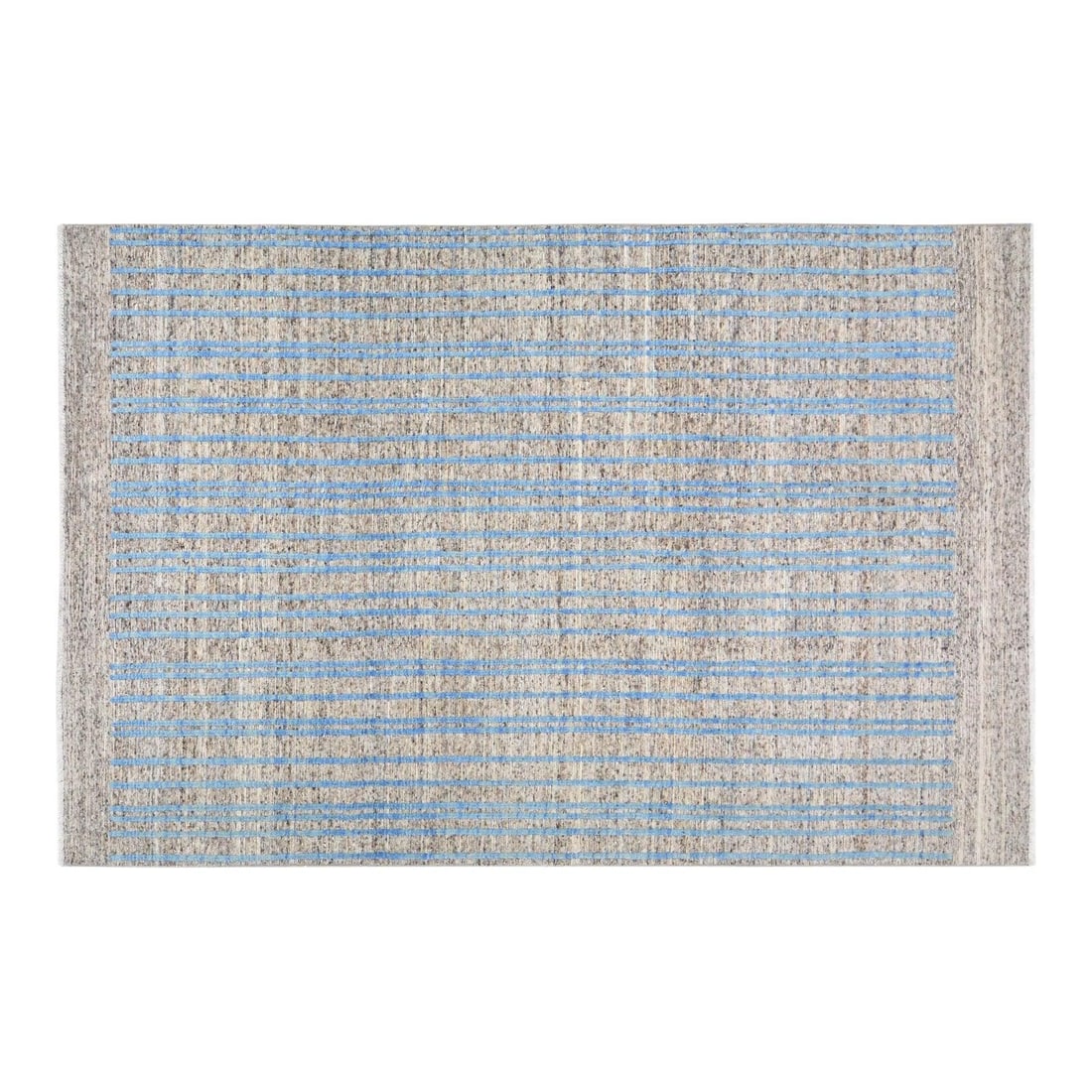 Azilal Moroccan Wool Rug Hand Knotted Contemporary Soft Hi-Low 6'7" x 10'1": Azilal Moroccan Wool Rug Hand Knotted Contemporary Soft Hi-Low 6'7" x 10'1" This Moroccan Azilal rug from the 1990s features a hand-knotted construction with natural colors and a contemporary style. T