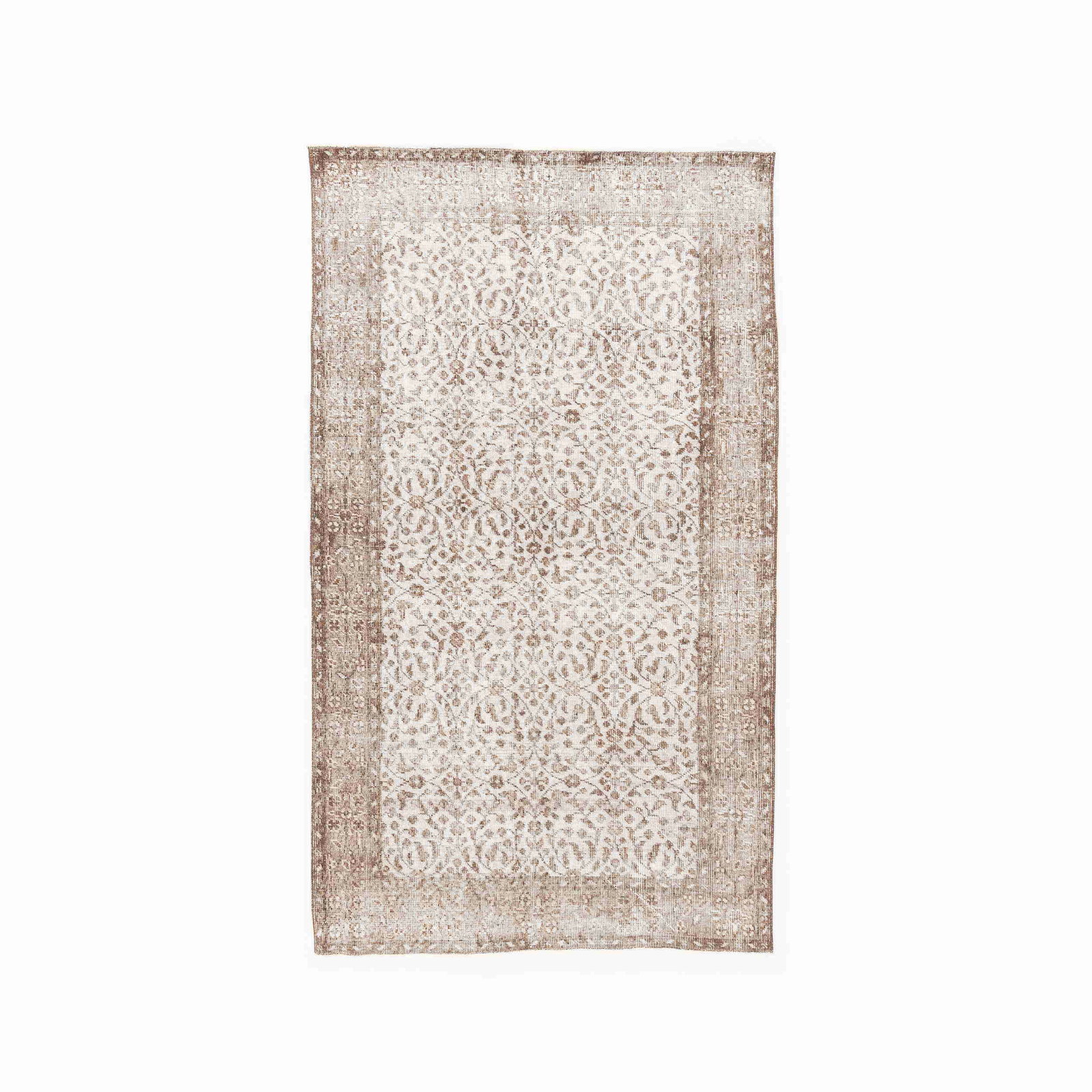 Authentic Handmade Patchwork Wool Carpet 48.8 x 71.7 Inches: Authentic Handmade Patchwork Wool Carpet 48.8 x 71.7 Inches Discover the charm of this authentic handmade patchwork carpet, crafted from premium wool on wool. This exquisite piece features intricate d