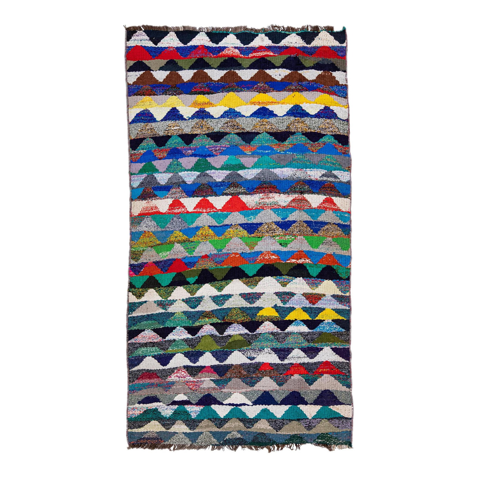 Vintage Turkish Kilim Handmade Geometric Wool Rug 4'5 x 7'11 Multicolor Accents: Vintage Turkish Kilim Handmade Geometric Wool Rug 4'5 x 7'11 Multicolor Accents Discover this stunning vintage Turkish Kilim rug, meticulously hand-knotted from high-quality wool. Featuring a vibrant 