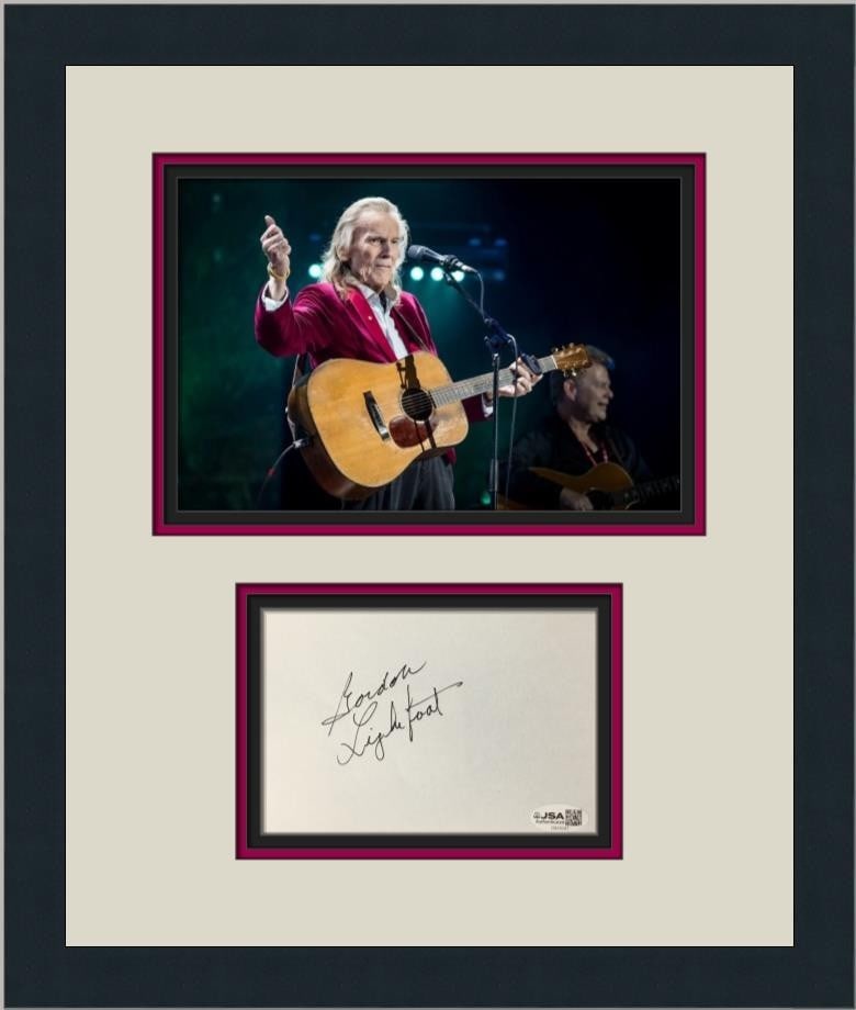 Custom Framed Gordon Lightfoot Autograph Cut Card JSA Certified Display (1 of 5)