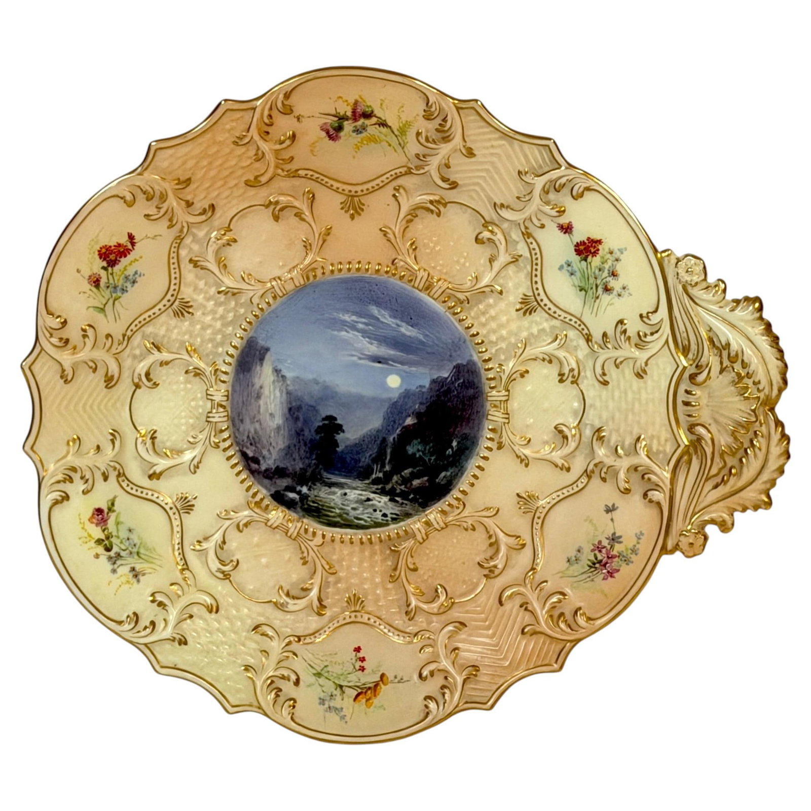 1897 Royal Worcester Empress shell form porcelain cabinet dish (1 of 18)