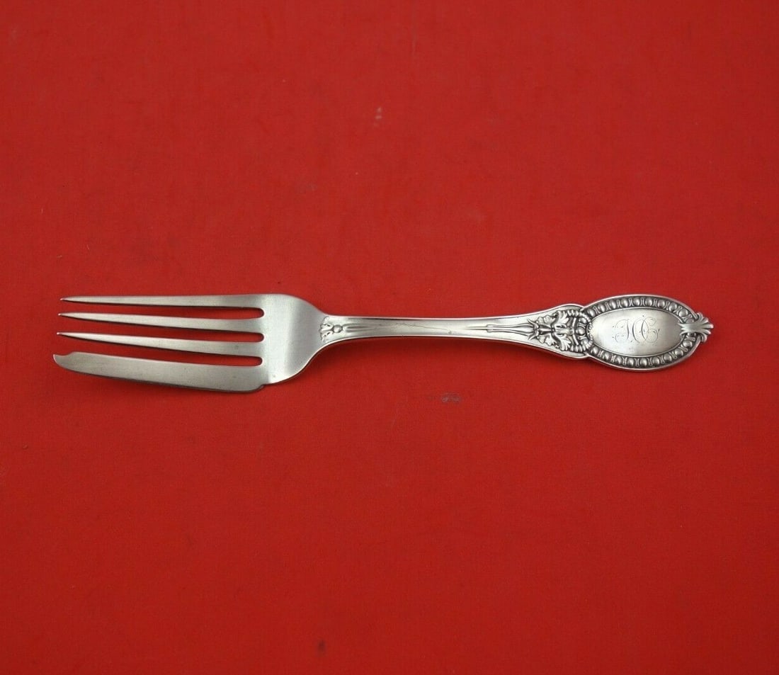 Whiting-Hebbard Mask Pattern Sterling Silver Salad/Fish Fork 6 3/8" (1 of 3)