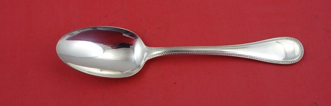 Christofle Perles Vintage Sterling Silver Soup Spoon 7.5 Inch: Christofle Perles Vintage Sterling Silver Soup Spoon 7.5 Inch Elevate your dining experience with this exquisite Perles by Christofle Sterling Silver Place Soup Spoon. Featuring a timeless vintage des