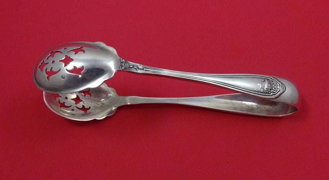 Dominick & Haff Sterling Silver Ice Tong Basket of Flowers 6 3/8" (1 of 1)
