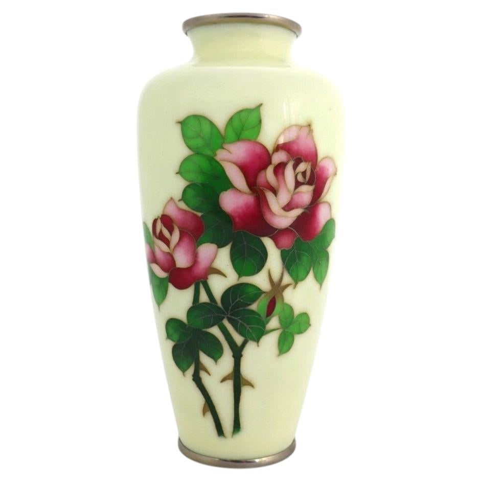 Ando Cloisonne Floral Rose Enamel Vase 8.5 in (1 of 12)