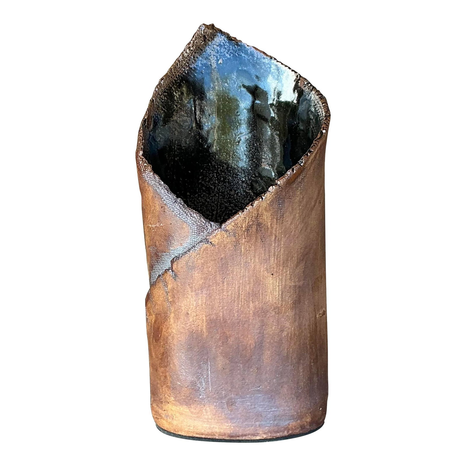 Artisan Vintage Boho Studio Pottery Vase 10.25" Coffee Color: Artisan Vintage Boho Studio Pottery Vase 10.25" Coffee Color Enhance your living space with this exquisite Vintage Boho Studio Pottery Vase. This handcrafted vase showcases an organic shape and earthy