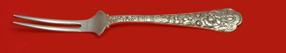 Gorham Cluny Sterling Silver Serving Fork 6 3/4 Custom Made: Gorham Cluny Sterling Silver Serving Fork 6 3/4 Custom Made Custom-made Cluny by Gorham sterling silver spinach fork in the Cluny pattern. This serving fork is monogrammed, with monograms that vary, a