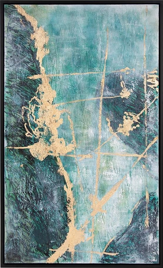 Howard Elliott Tranquil Ocean Wave Art with Gold Leaf 51.75x31.75 (1 of 7)