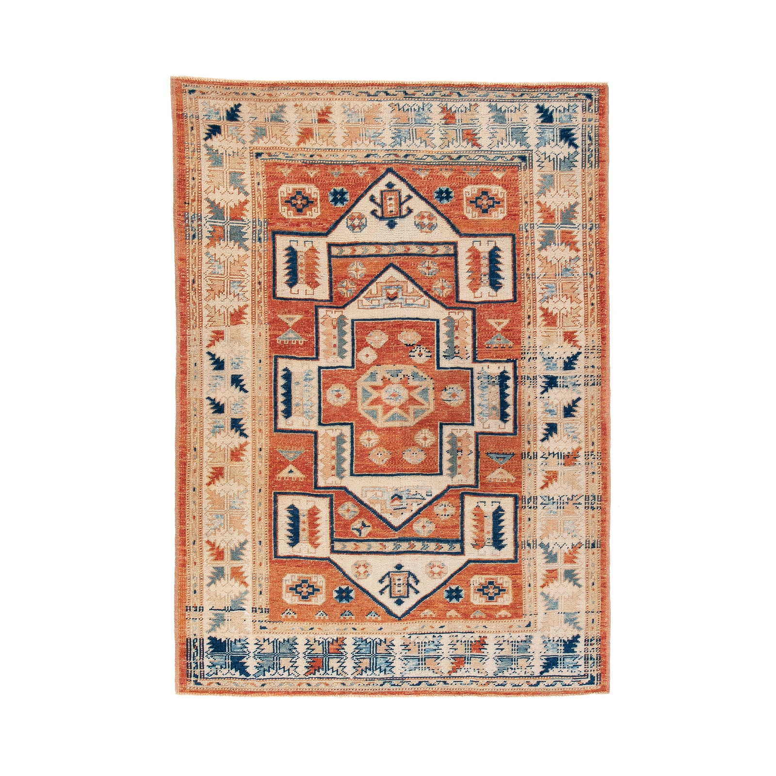 Authentic Handmade Anatolia Wool Carpet 47.6 x 68.9 Inches: Authentic Handmade Anatolia Wool Carpet 47.6 x 68.9 Inches Experience the exquisite craftsmanship of this Authentic Handmade Anatolia Wool On Wool Carpet. This stunning piece features intricate double