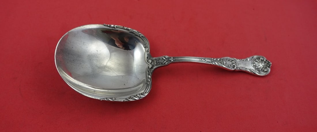 Gorham King George Sterling Silver Berry Spoon 7 5/8 Square Bowl: Gorham King George Sterling Silver Berry Spoon 7 5/8 Square Bowl This exquisite 'King George' berry spoon by Gorham is crafted from high-quality sterling silver and features a unique square wide bowl 