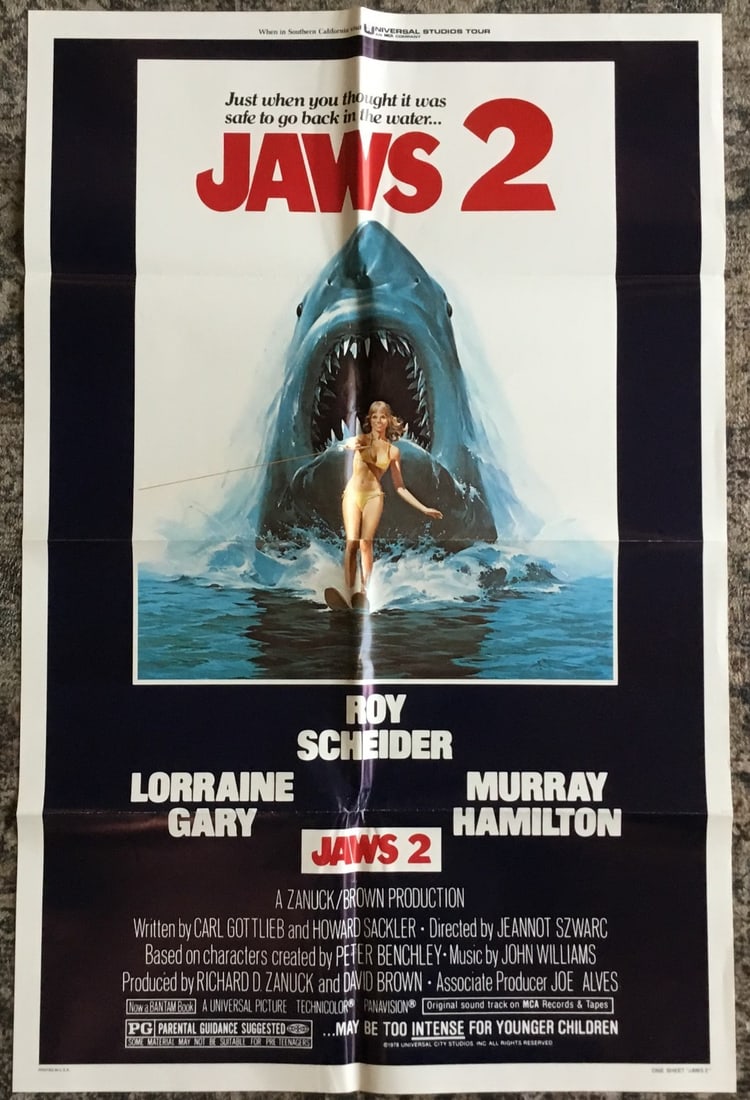 Original Jaws 2 one sheet poster 41" x 27" Universal (1 of 4)