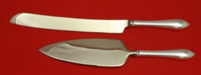 Dominick & Haff Pointed Antique Sterling Silver Wedding Cake Set 2pc (1 of 2)