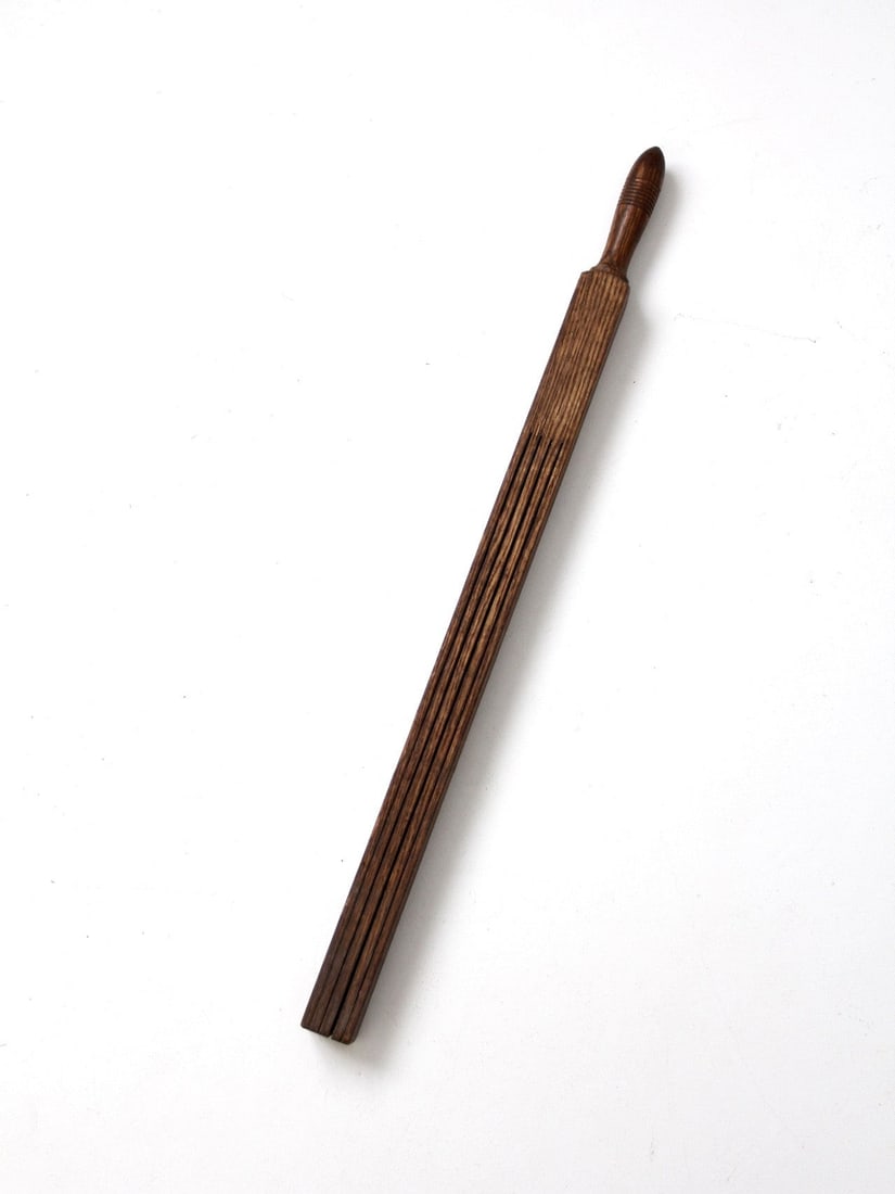 Primitive Wooden Laundry Bat Hand Washing Tool with Grooved Blade (1 of 6)