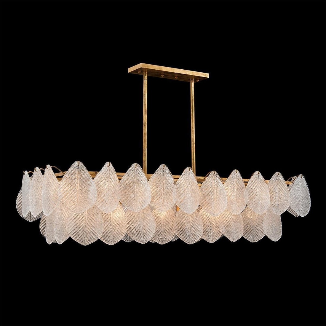 John-Richard Gold Chandelier 24-Light Frosted Petals UL-Listed (1 of 1)