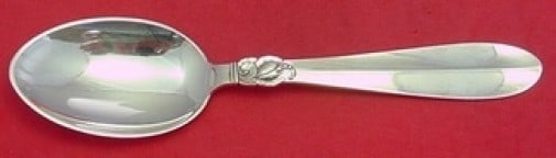 Frigast Princess Fuchsia Sterling Silver Serving Spoon 7 3/4": Frigast Princess Fuchsia Sterling Silver Serving Spoon 7 3/4" Sterling silver serving spoon in the Princess Fuchsia pattern by Frigast. It is not monogrammed and is in excellent pre-owned condition. S