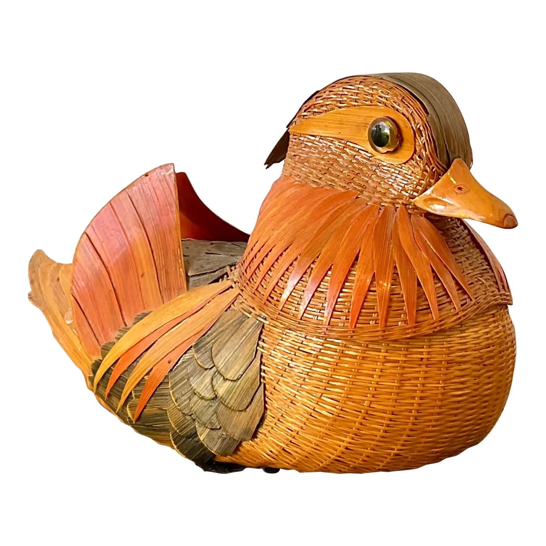 Mandarin Duck Rattan Basket with Removable Head (1 of 10)