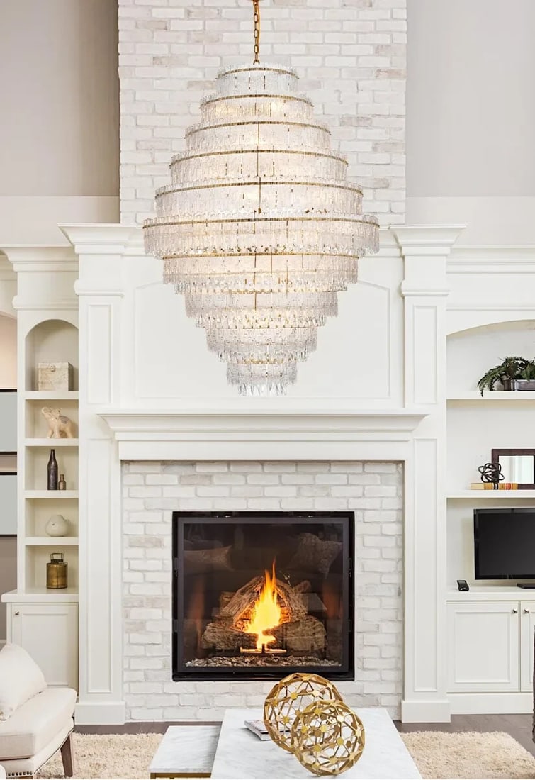 Emilia 33 Light Crystal Chandelier Satin Gold 42 x 60 (1 of 13)