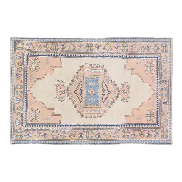 5x7'9 Wool Hand Knotted Rug From Turkish Anatolia: 5x7'9 Wool Hand Knotted Rug From Turkish Anatolia This vintage Turkish Anatolian hand-knotted rug is crafted from soft wool and features beautiful colors. It offers a unique texture and classic design