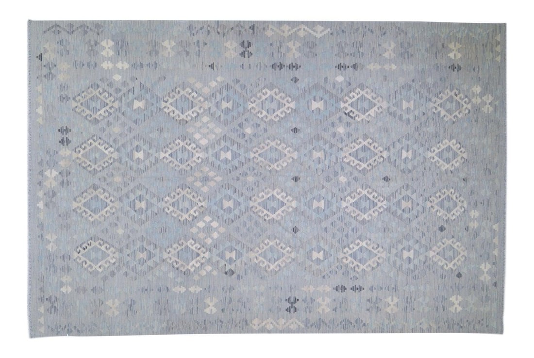 Vintage Maimana Kilim Rug Afghan Tribal Geometric Wool 6'6" x 10': Vintage Maimana Kilim Rug Afghan Tribal Geometric Wool 6'6" x 10' This vintage Afghan Maimana tribal kilim is handwoven using organic wool and features natural colors with a striking geometric pattern