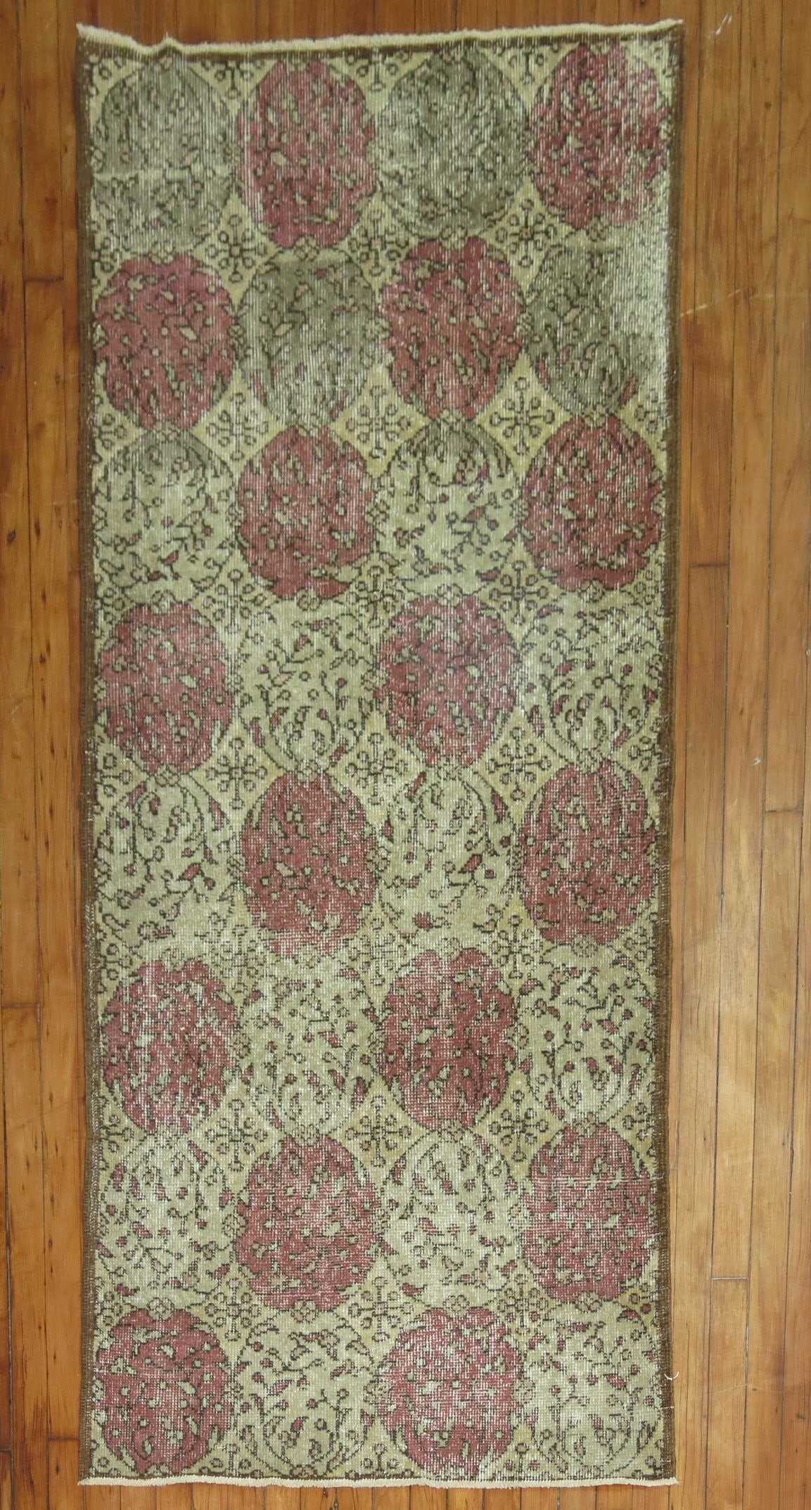 2' 11" x 7' 3" Mid 20th Century Turkish Deco Runner: 2' 11" x 7' 3" Mid 20th Century Turkish Deco Runner Vintage Turkish Anatolian runner with a Deco designation and pre-owned condition. This mid-20th century rug offers a classic Anatolian runner format