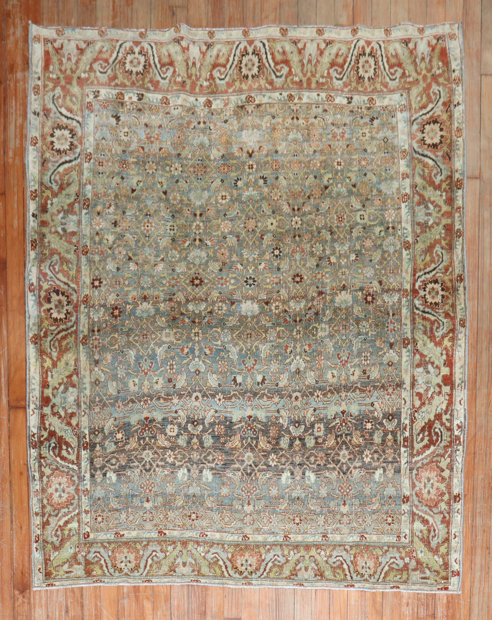 4' 8" x 5' 8" 1920s Persian Bidjar Square Accent Rug (1 of 7)
