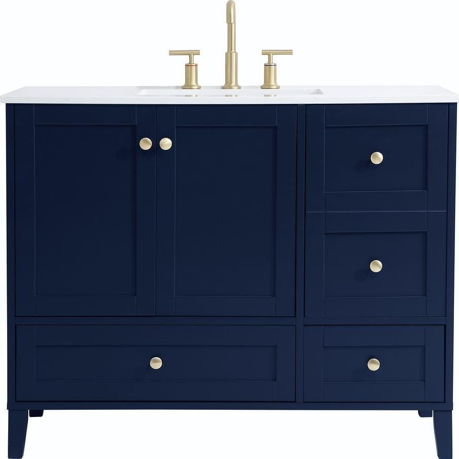 Elegant Lighting Blue Gold Vanity Regency Style 34H 42W 22D: Elegant Lighting Blue Gold Vanity Regency Style 34H 42W 22D Transform your bathroom into a luxurious retreat with this elegant blue vanity. Crafted in a stunning Regency style, this vanity features a 