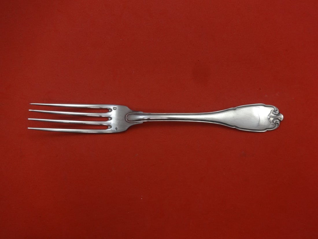 Vauban by Puiforcat .925 Silver Dinner Fork 4-Tine 8 1/8": Vauban by Puiforcat .925 Silver Dinner Fork 4-Tine 8 1/8" This exquisite dinner fork from the Vauban pattern by Puiforcat is crafted from .925 silver, ensuring both durability and elegance. The fork f