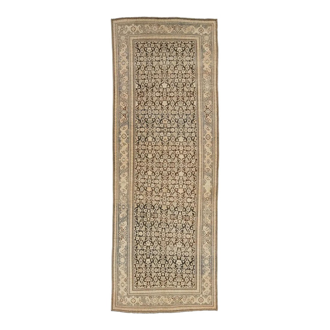 6'8" x 18'7" Antique Malayer Runner Rug in Muted Neutral Wool (1 of 10)
